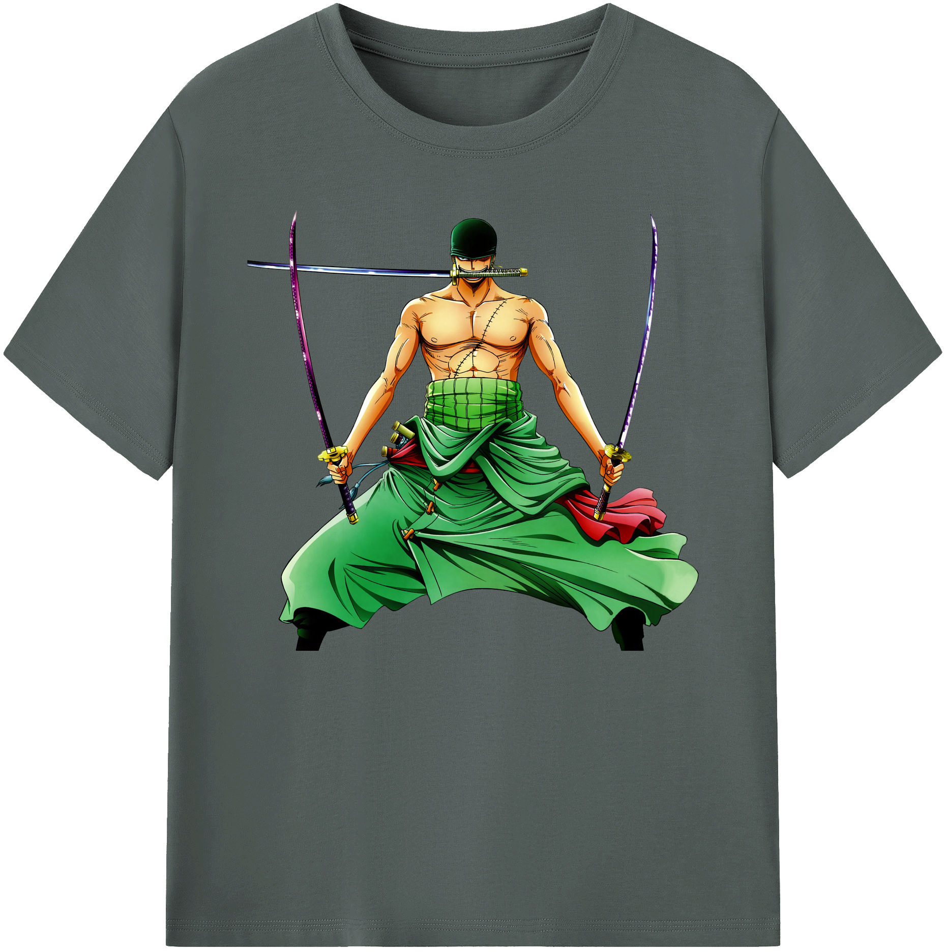 ワンピース ロロノア・ゾロ ONE PIECE Roronoa Zoro 綿100％ メンズ半袖Tシャツ｜肌触りやわらか＆通気性